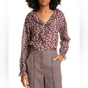 NWT🍒La Vie by Rebecca Taylor LS Cherise Top